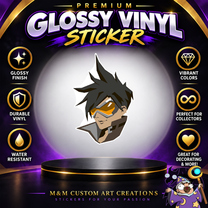 Tracer from Overwatch 2 Glossy Vinyl Sticker SHEETS