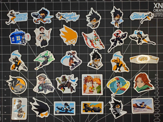 Overwatch 2 Tracer Hero Spray's Sticker Set | 30 High Quality Glossy Vinyls
