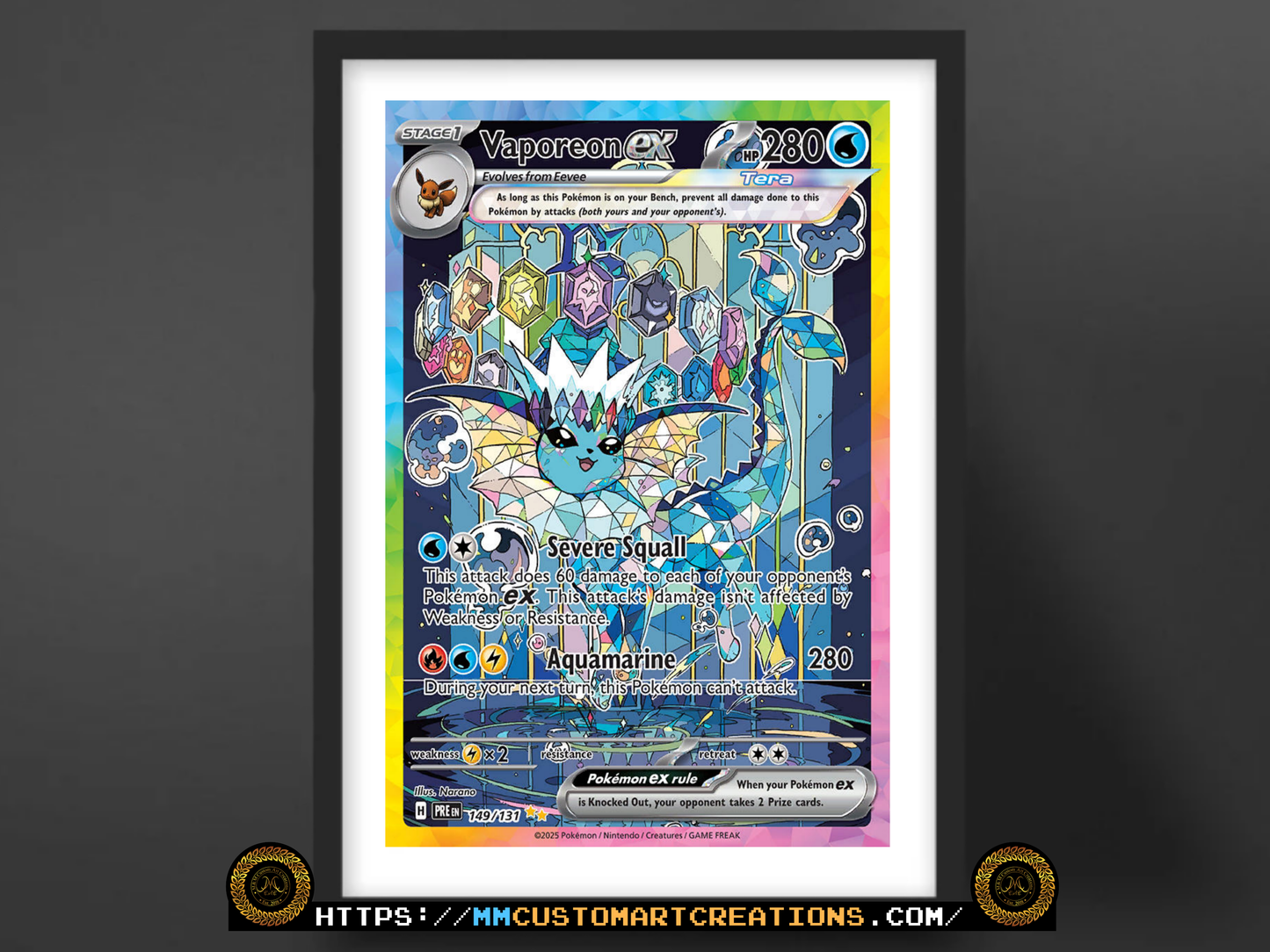 Vaporeon ex #149 Secret Illustration Rare Prismatic Evolutions (PRE) Poster Print - Available in Two Sizes