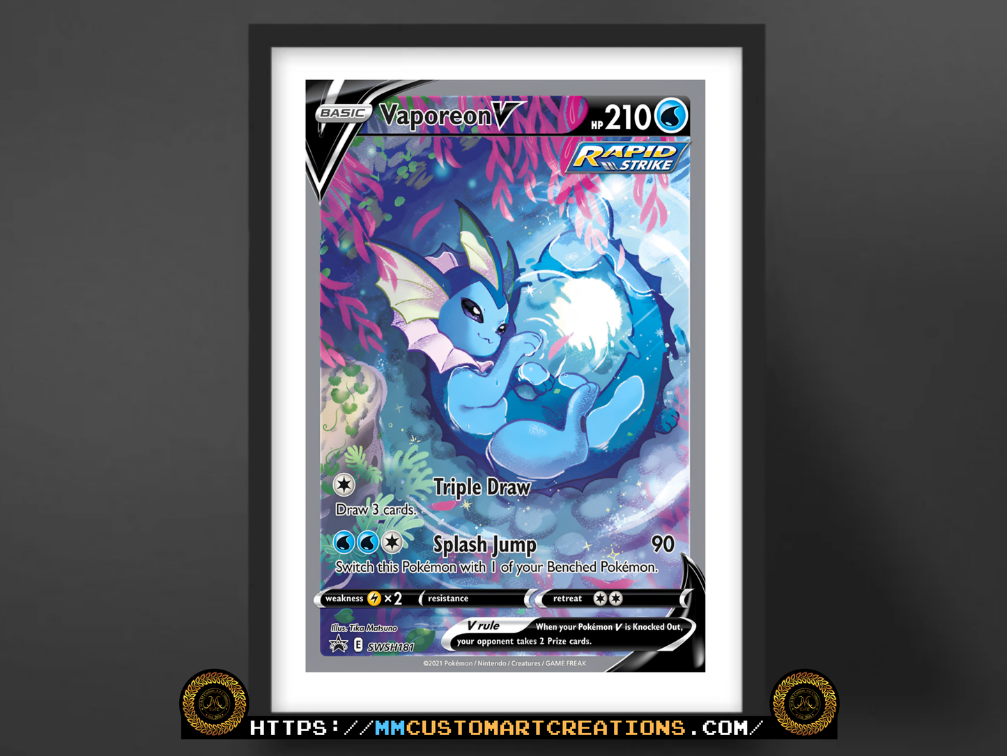 Vaporeon V #SWSH181 Sword & Shield Promo Poster Print - Available in Two Sizes