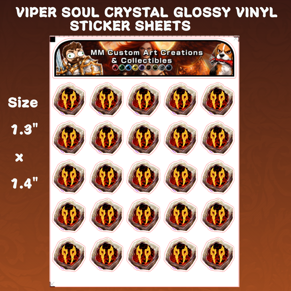 Viper Soul Crystal from Final Fantasy Glossy Vinyl Sticker SHEETS
