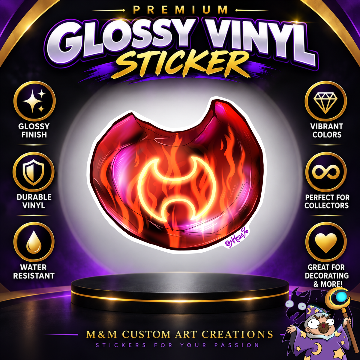 Warrior Soul Crystal from Final Fantasy Glossy Vinyl Sticker SHEETS