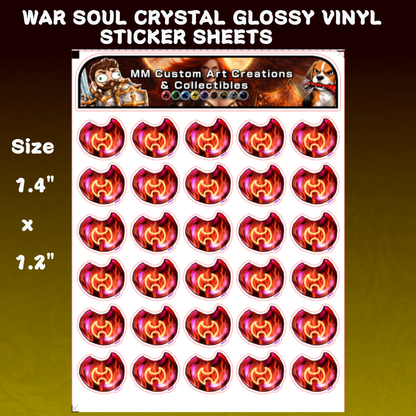 Warrior Soul Crystal from Final Fantasy Glossy Vinyl Sticker SHEETS