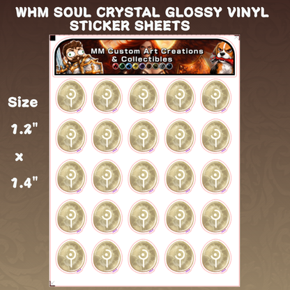 White Mage Soul Crystal from Final Fantasy Glossy Vinyl Sticker SHEETS