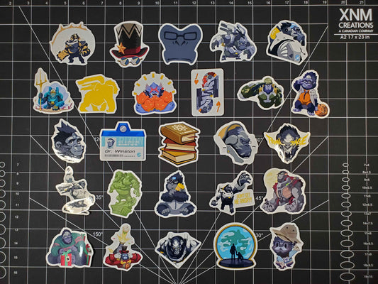 Overwatch 2 Winston Hero Spray's Sticker Set | 26 High Quality Glossy Vinyls