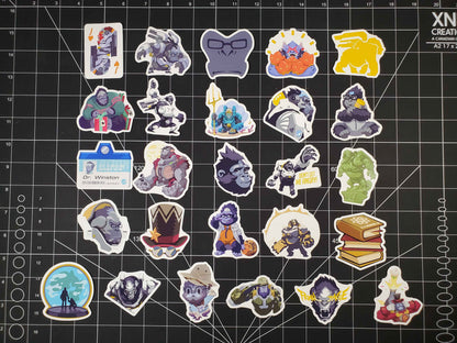 Overwatch 2 Winston Hero Spray's Sticker Set | 26 High Quality Glossy Vinyls