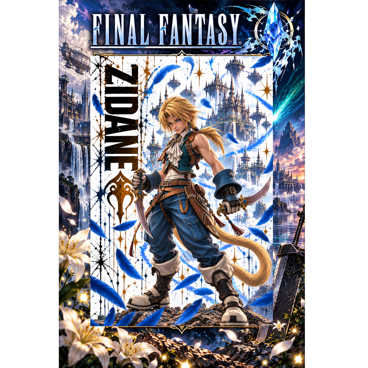 Final Fantasy Zidane 13x19 Art Print Poster | Choose 1 or Complete Set